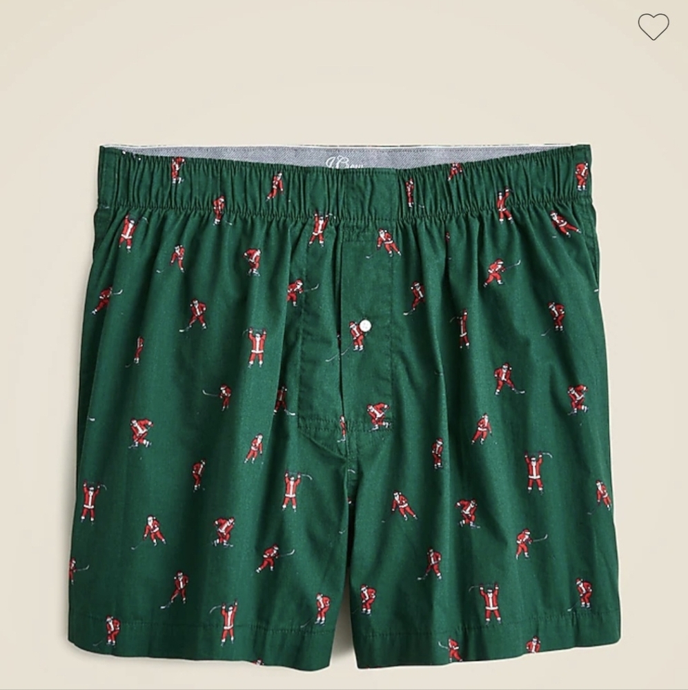 J.Crew Hockey Santa Boxer Shorts SM - BNWT RETIRED 2025 1 Left
